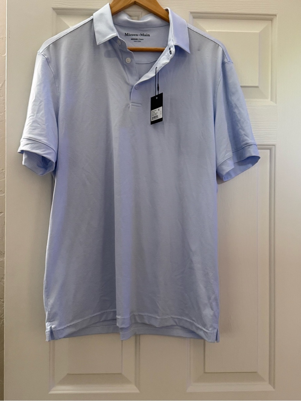 Mizzen+Main Men's Light Blue Polo Shirt